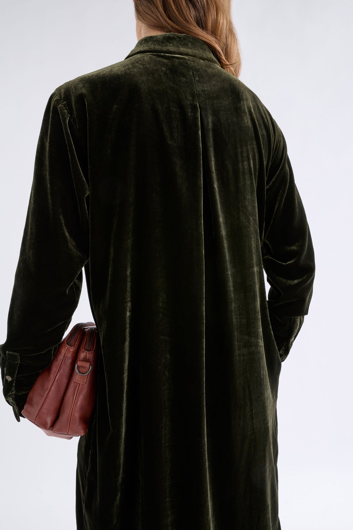 Elk Suuri Velvet Dress - Deep Olive