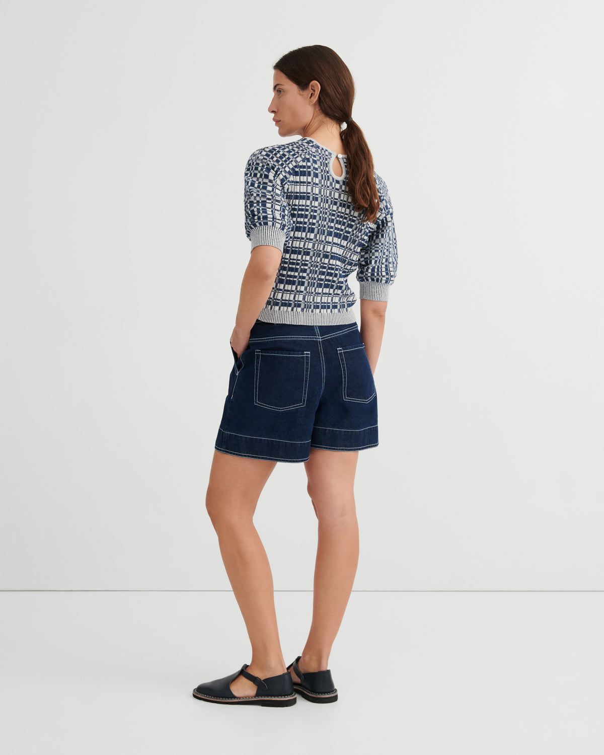 Kowtow Film Top - Navy Check