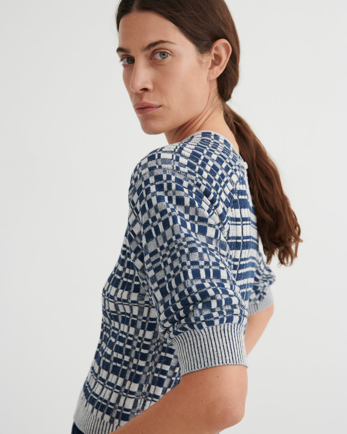 Kowtow Film Top - Navy Check