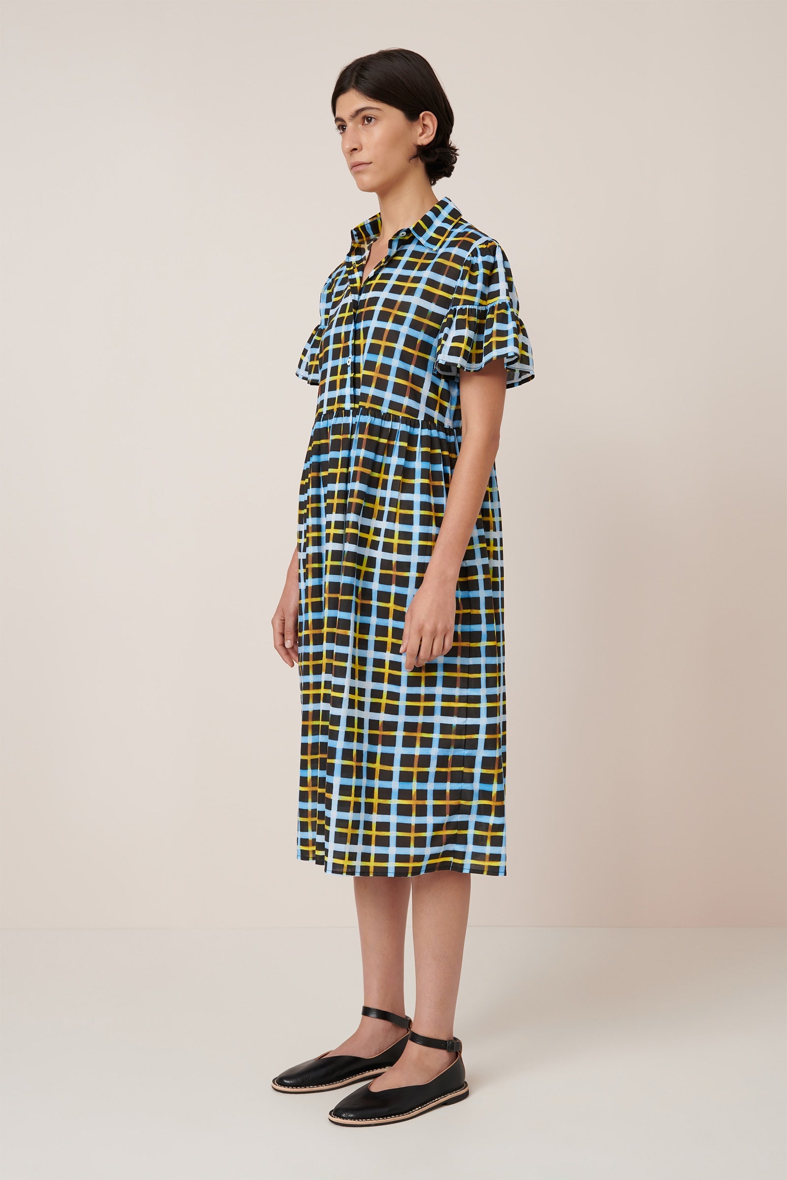 Kowtow Impression Dress - Neon Tartan