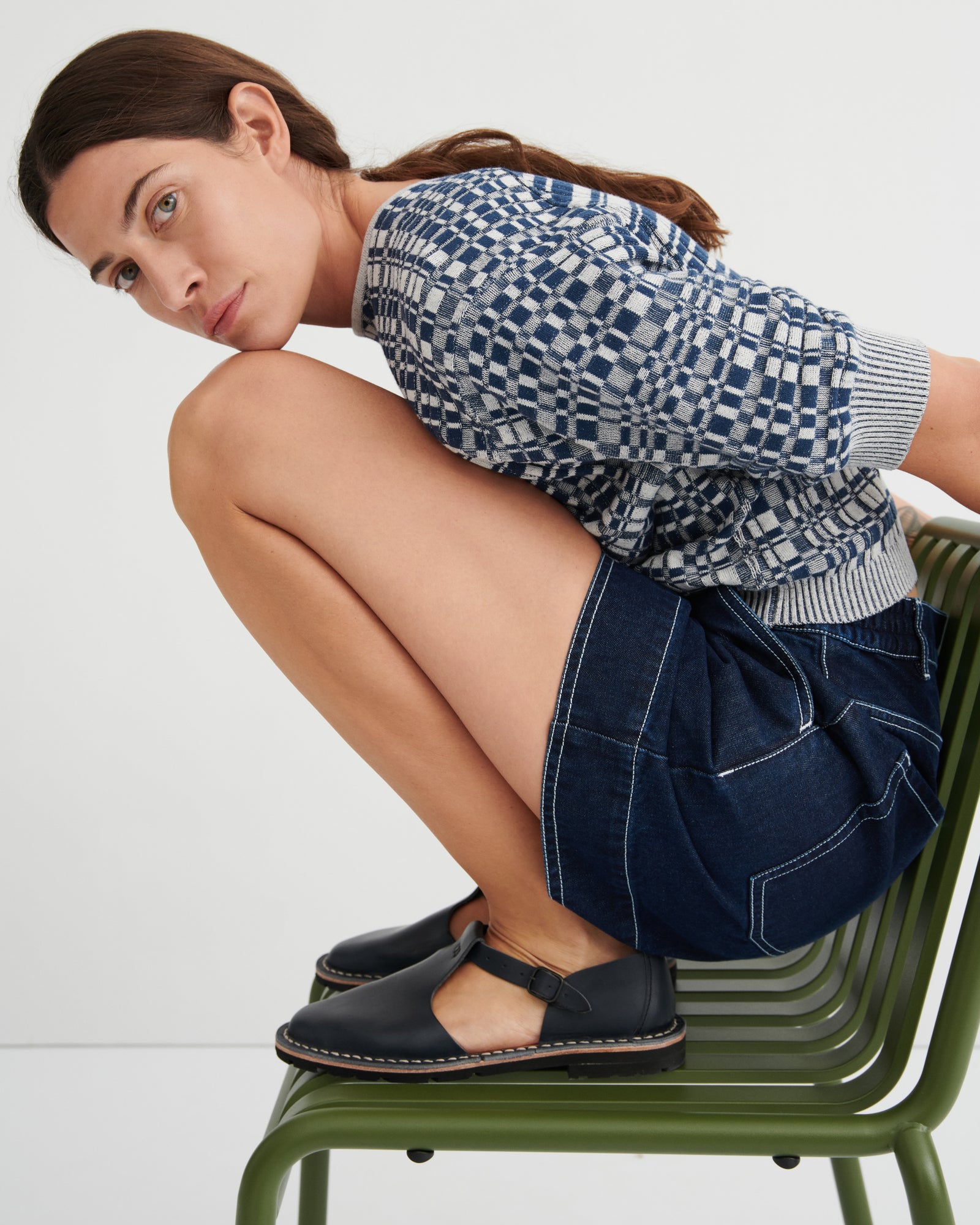 Kowtow Film Top - Navy Check