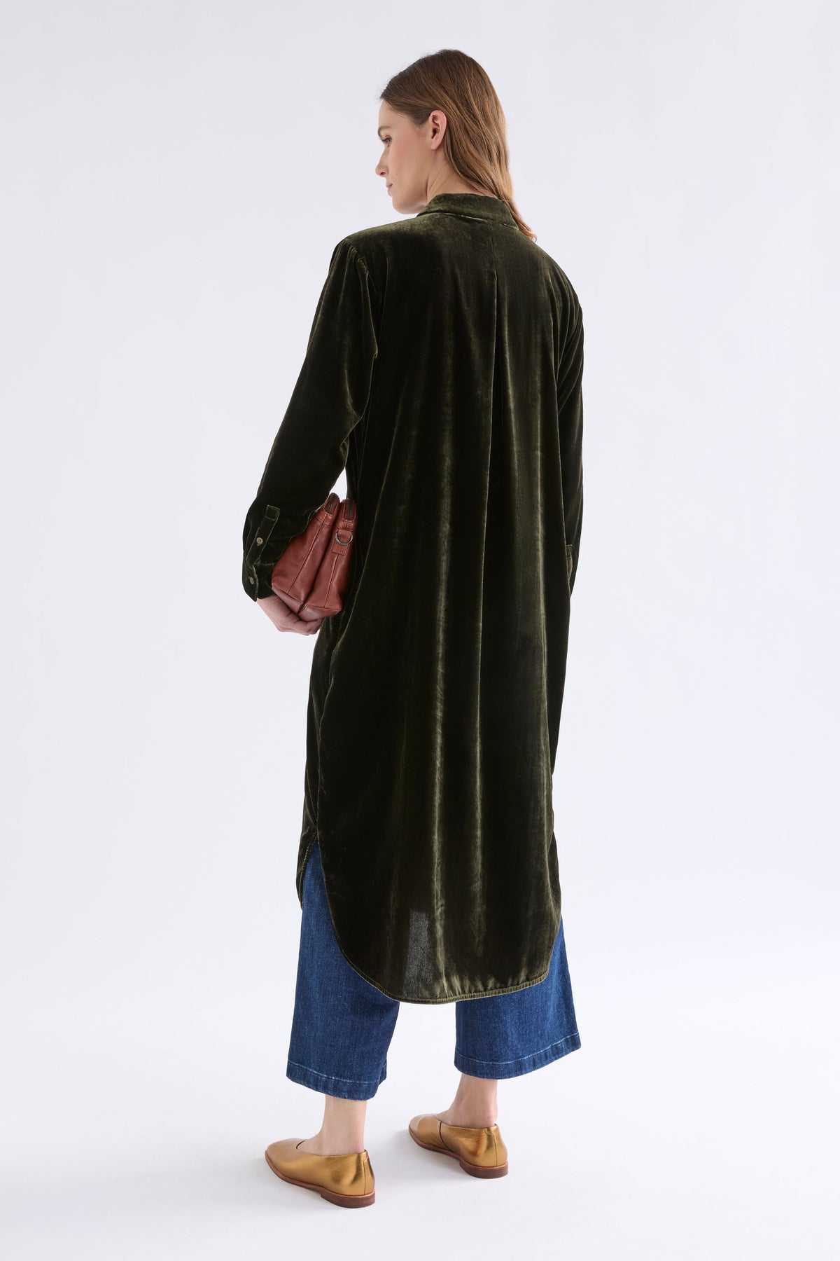 Elk Suuri Velvet Dress - Deep Olive