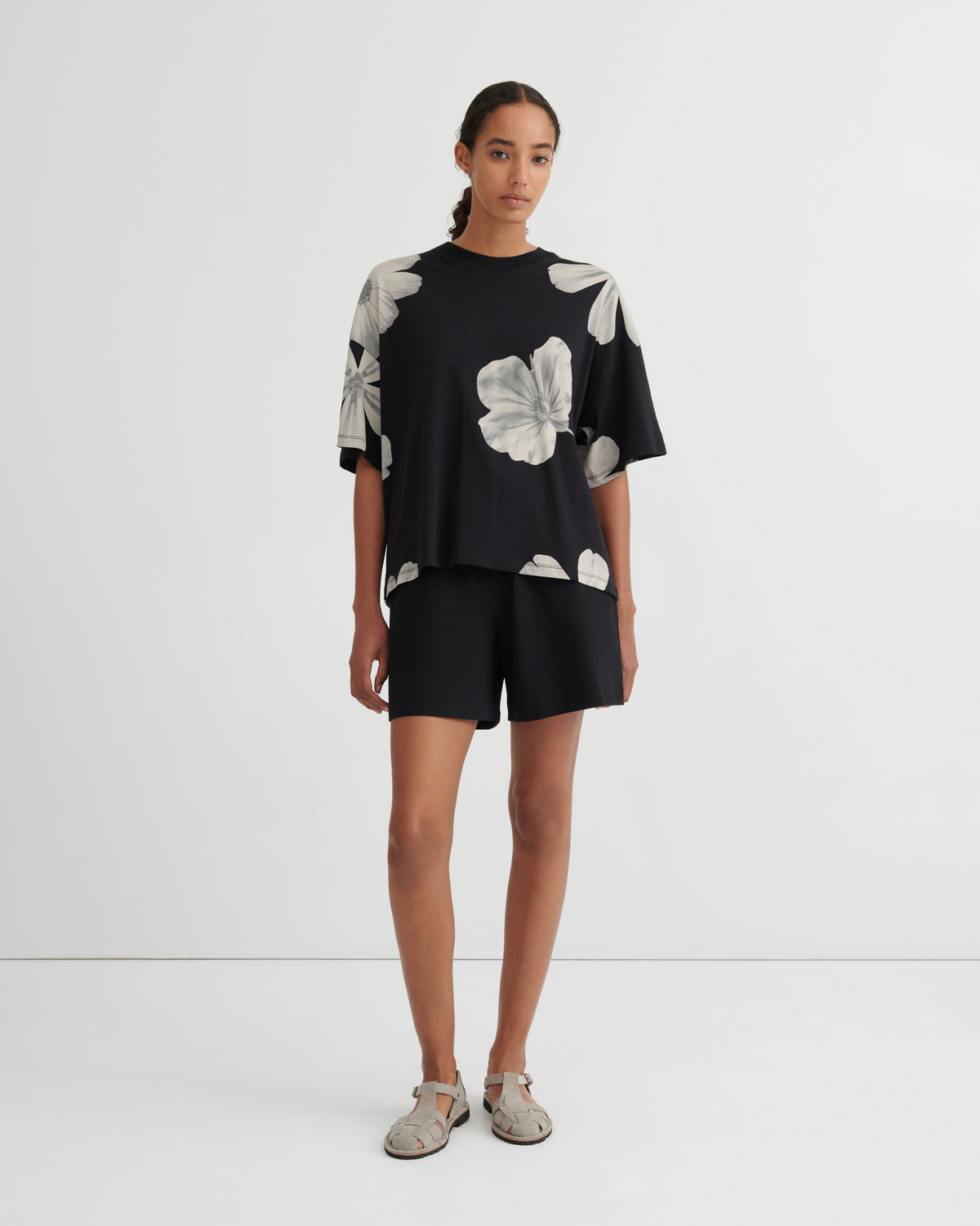 Kowtow Oversized Boxy Tee - Monochrome Floral