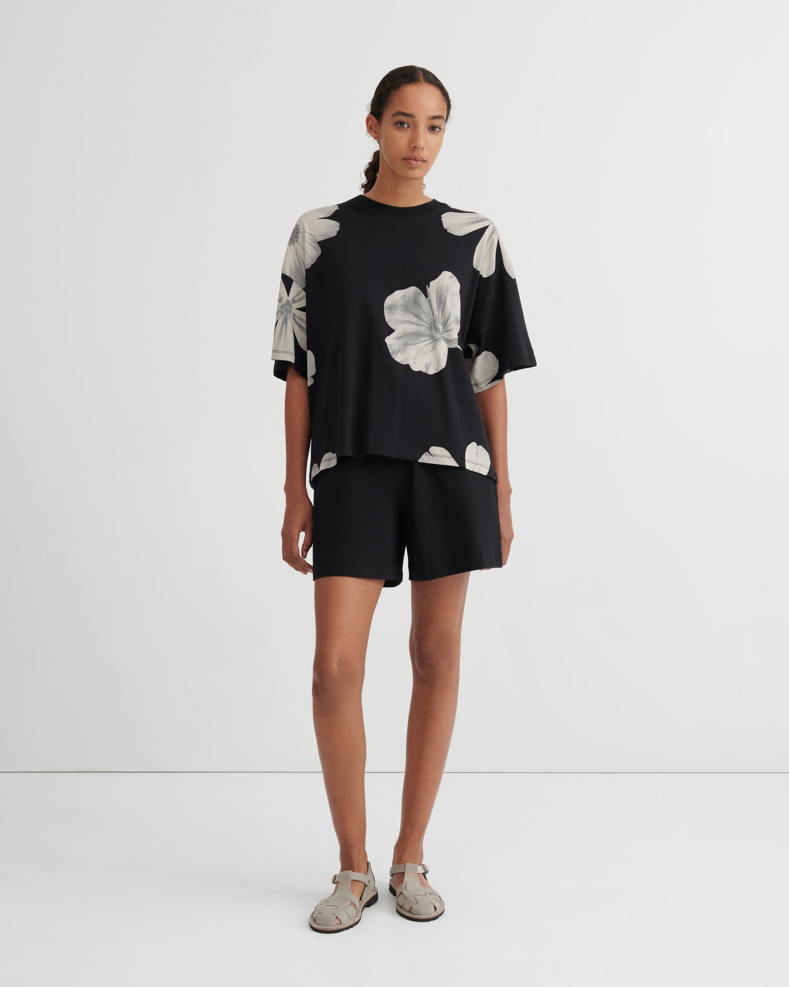 Kowtow Oversized Boxy Tee - Monochrome Floral