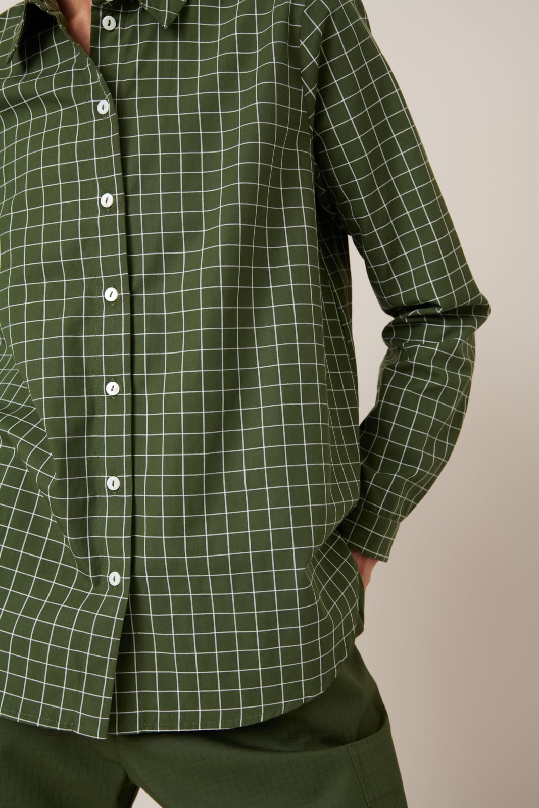 Kowtow Daily Shirt - Forest Grid