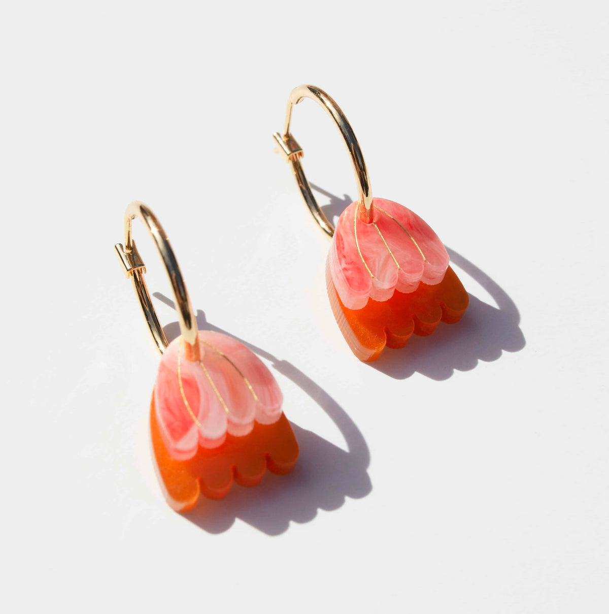 Hagen &amp; Co Palm Earrings - Coral