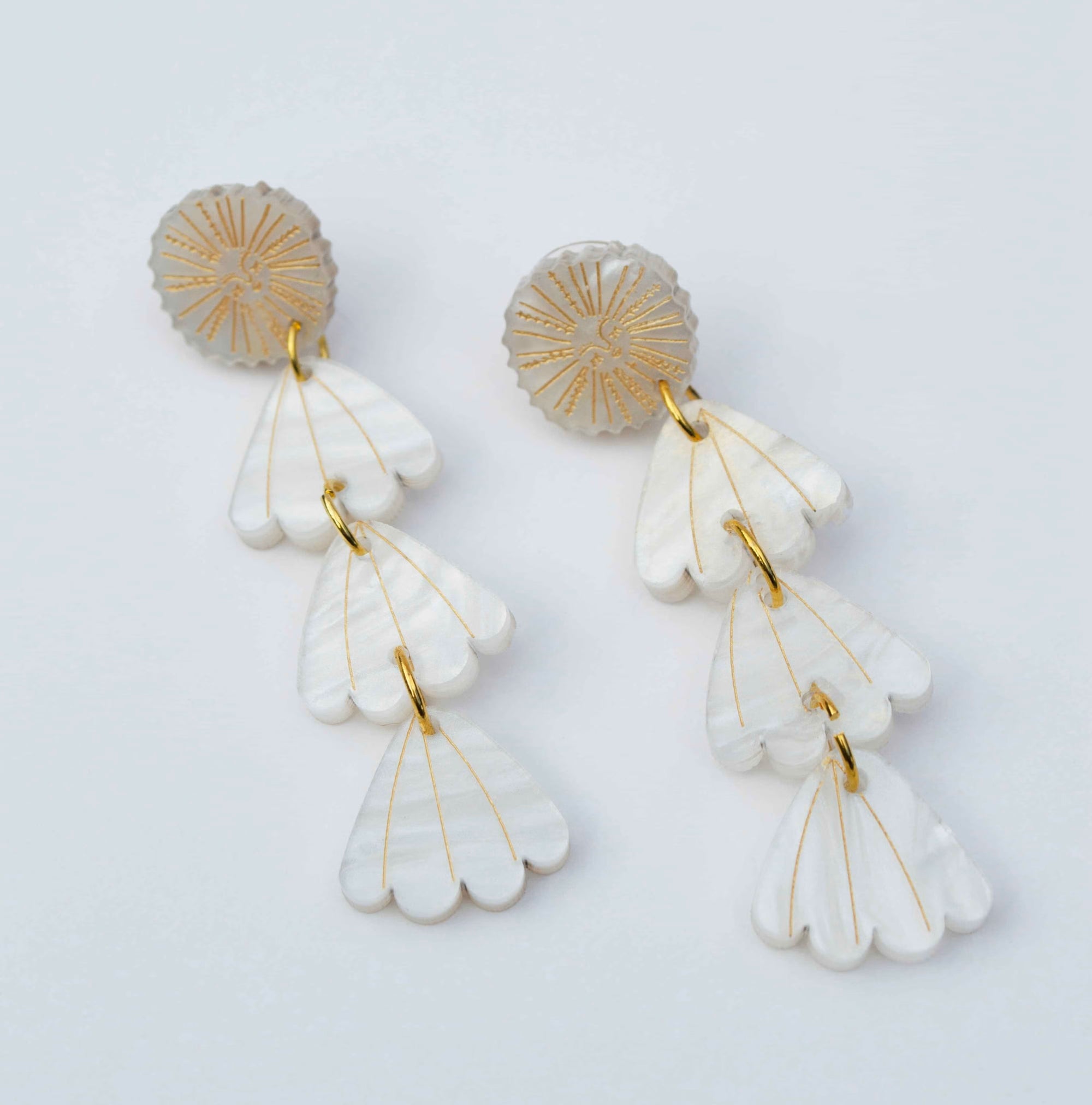 Hagen & Co Sunbeam Earrings - Pearl