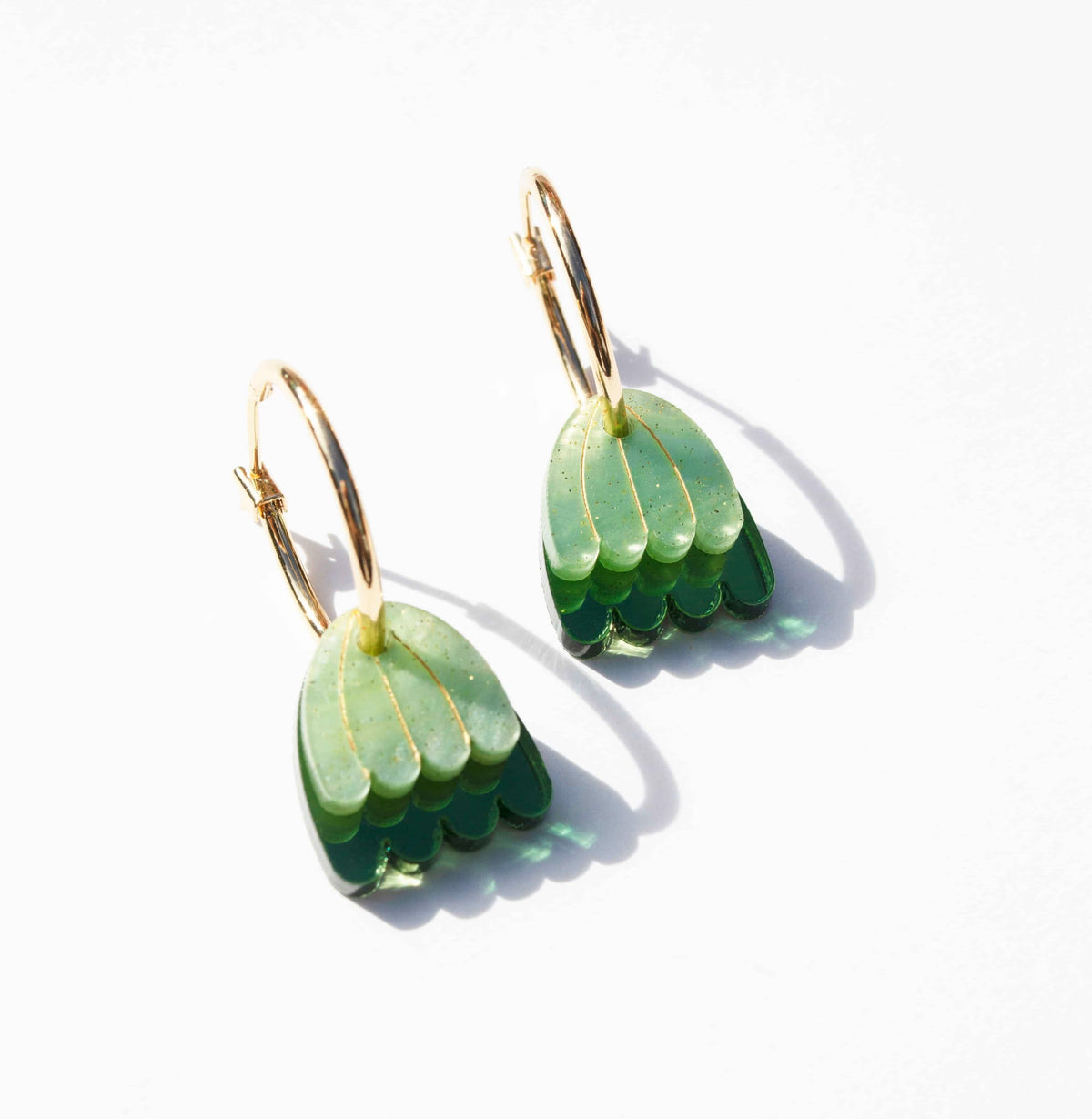 Hagen &amp; Co Palm Earrings - Sea Green