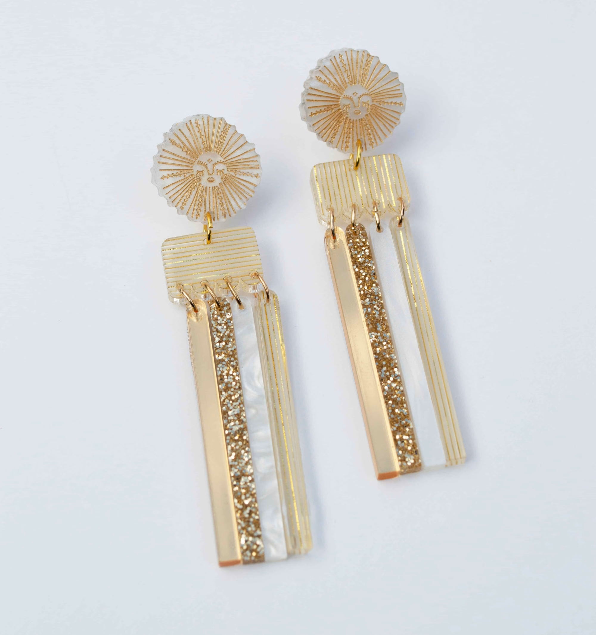Hagen & Co Goddess Earrings - Pearl Gold