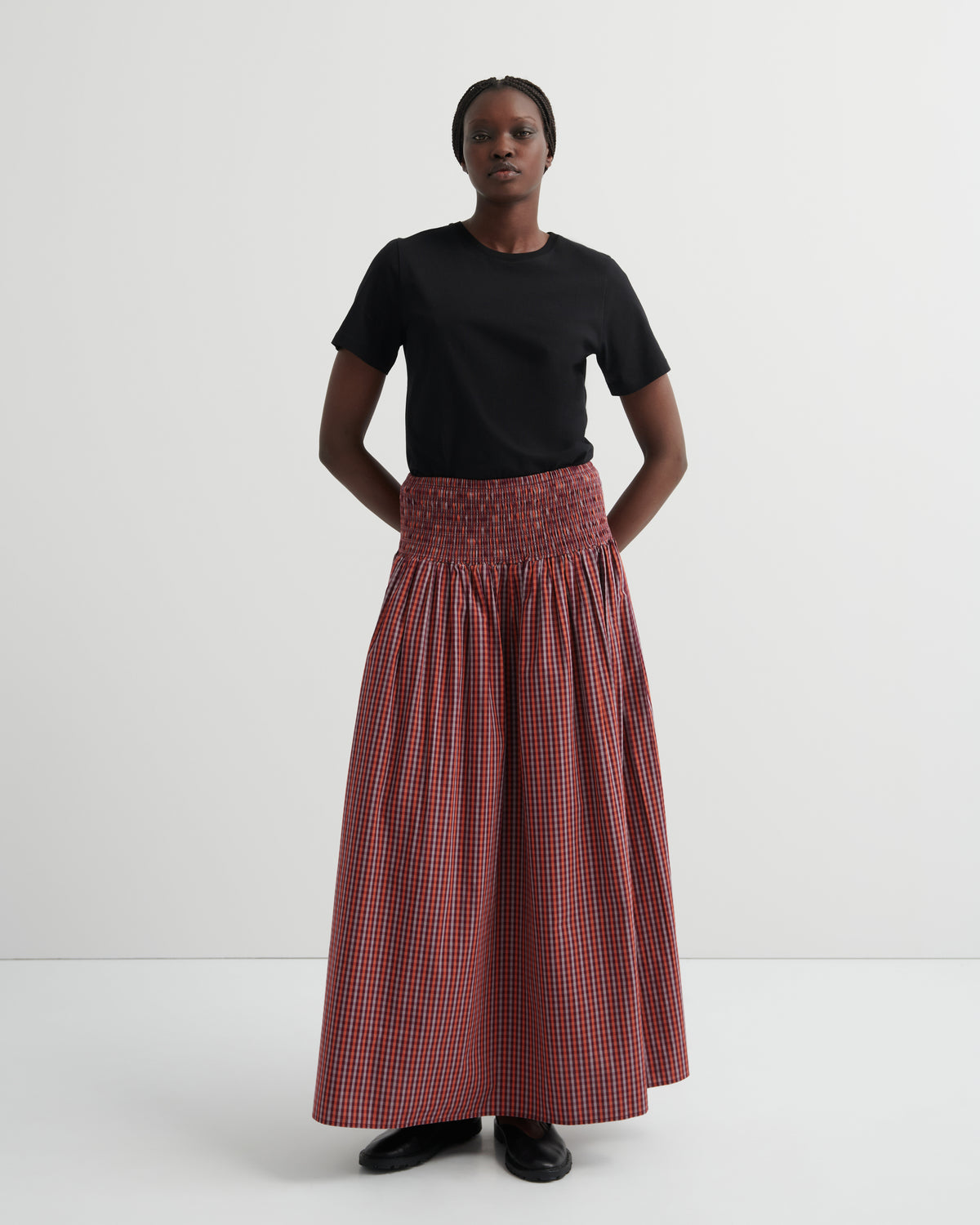 Kowtow Weaver Skirt - Maroon Check