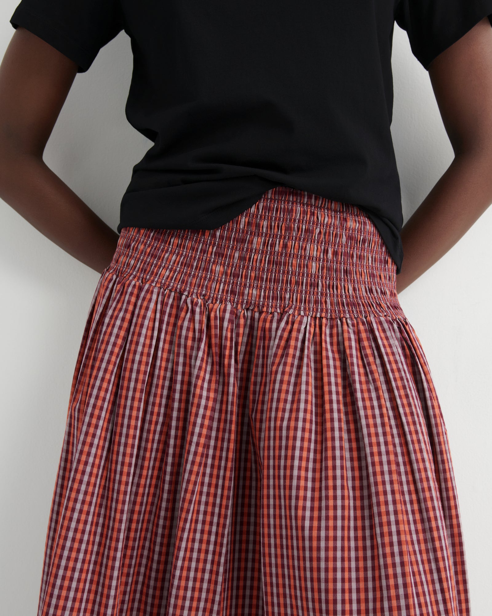 Kowtow Weaver Skirt - Maroon Check
