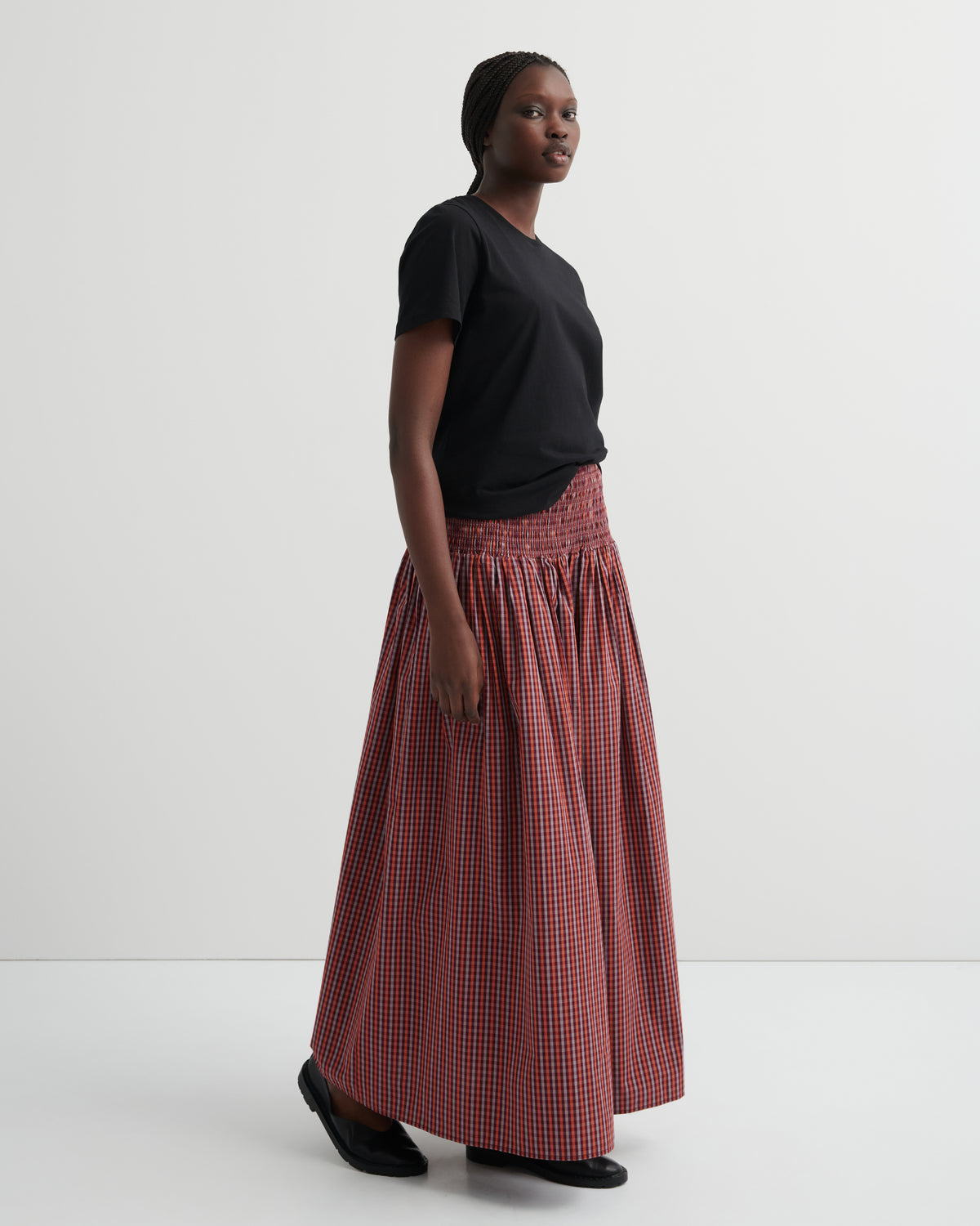 Kowtow Weaver Skirt - Maroon Check