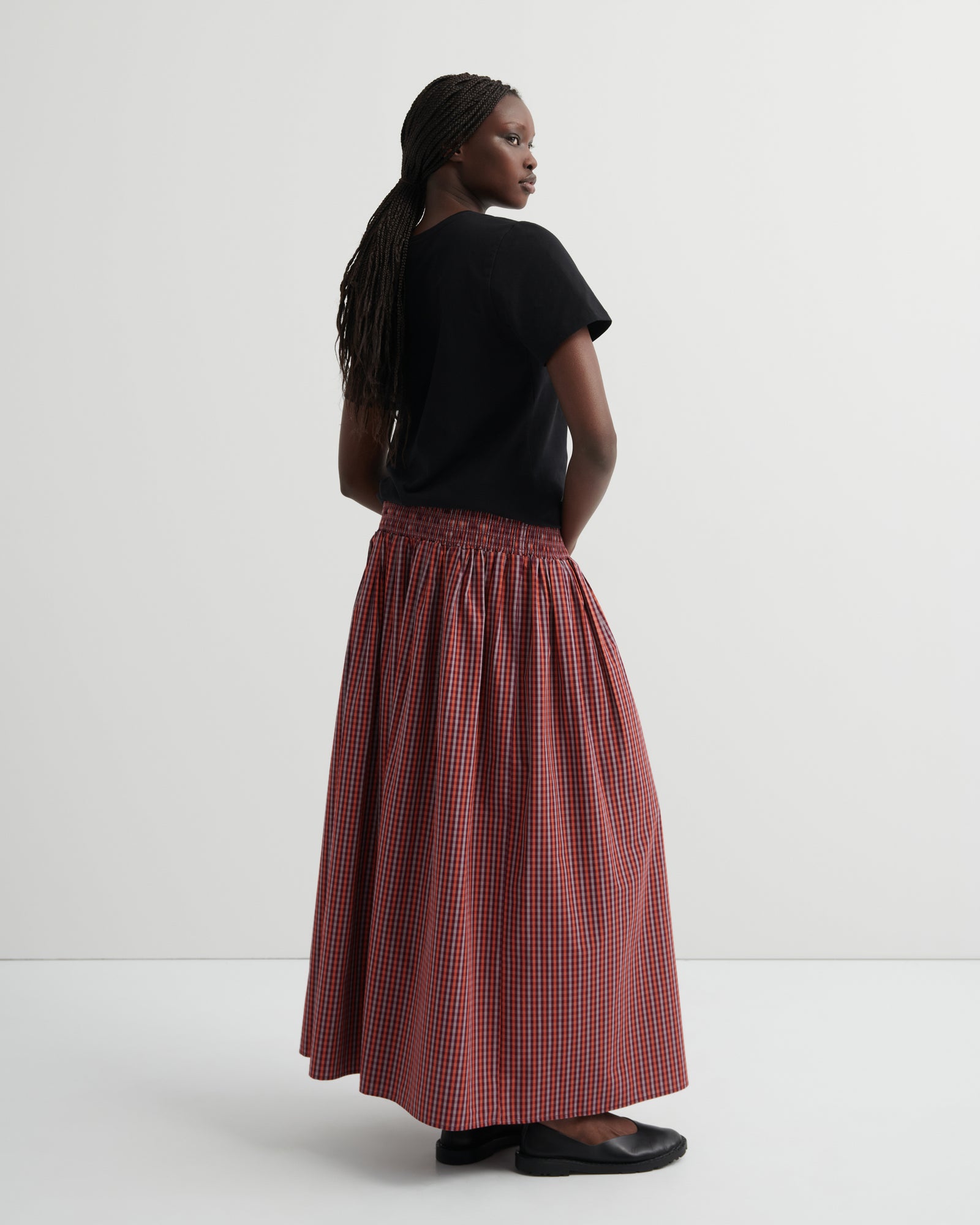 Kowtow Weaver Skirt - Maroon Check