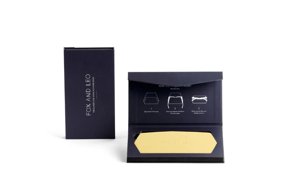 Fox and Leo Slimline Glasses Case - Yellow