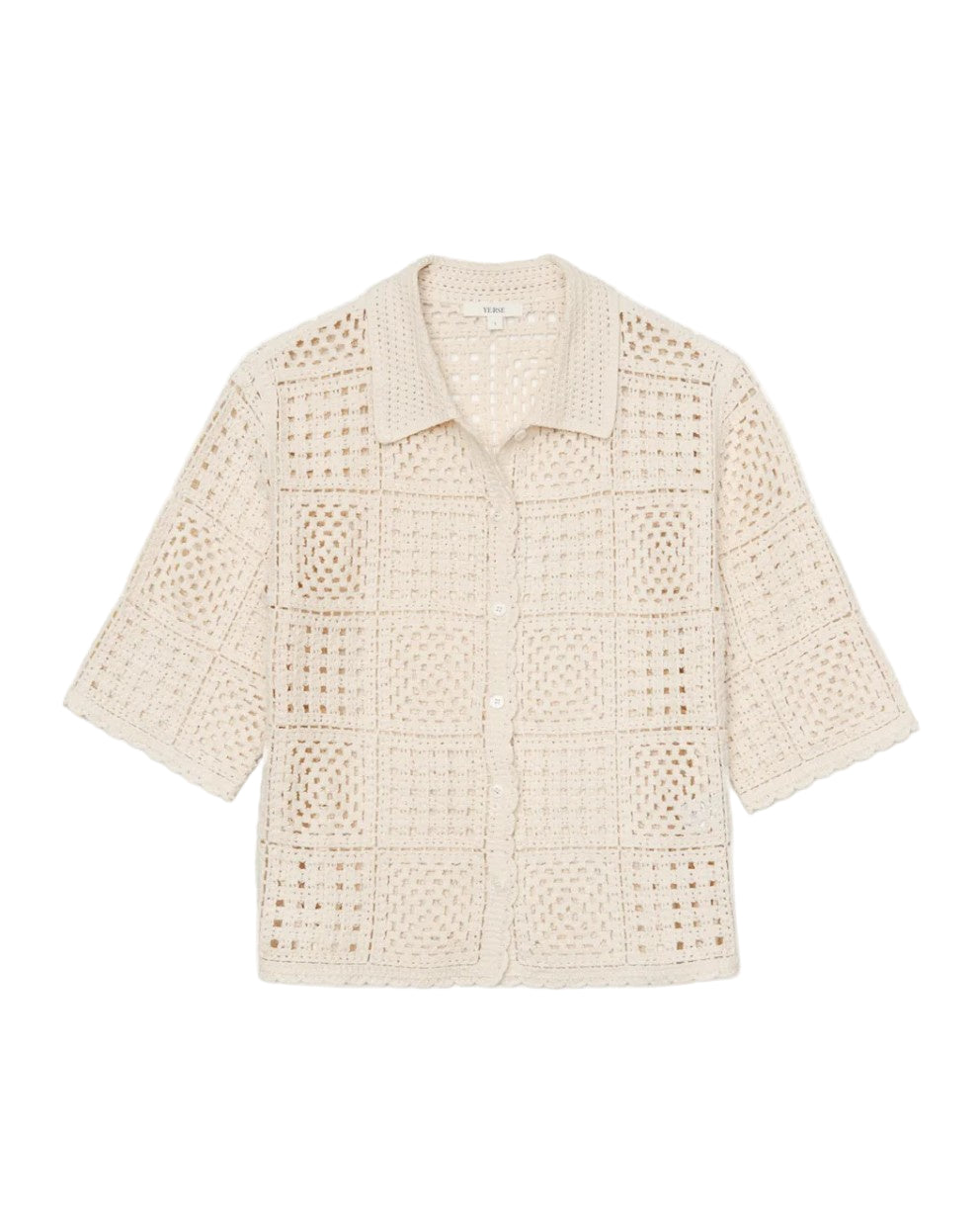 Yerse Crochet Cardigan - Ecru