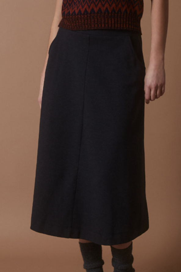 yerse a line skirt charcoal navy