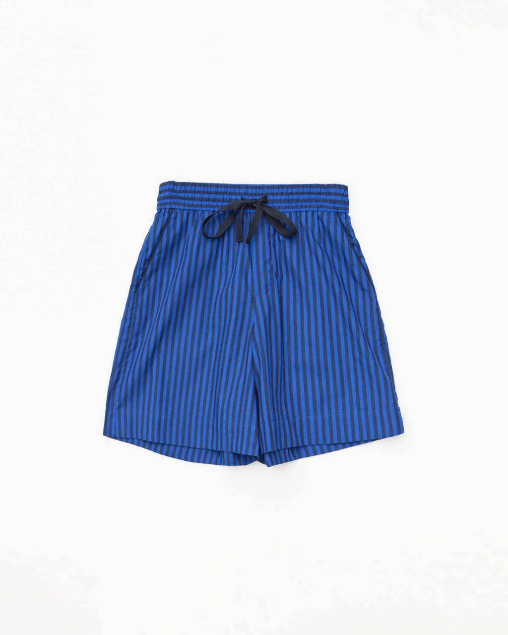 Yerse Cotton Poplin Short - Blue Stripe