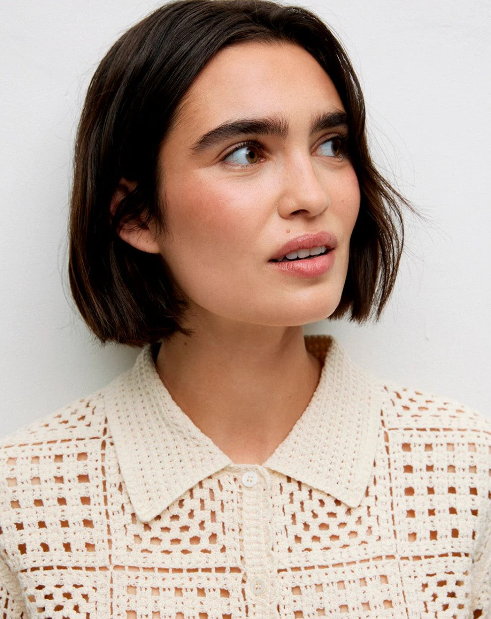 Yerse Crochet Cardigan - Ecru