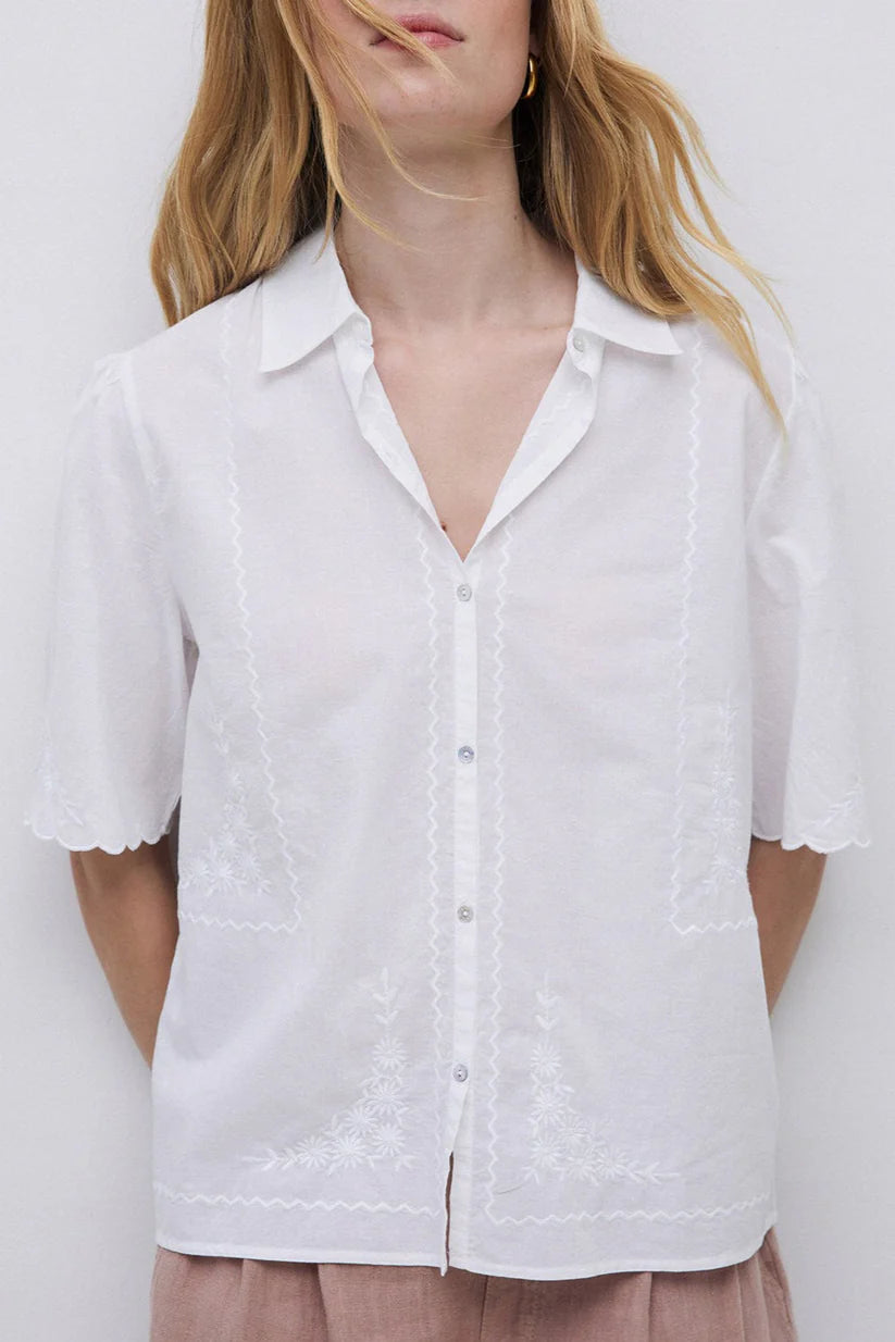 Yerse Embroidered Shirt - White