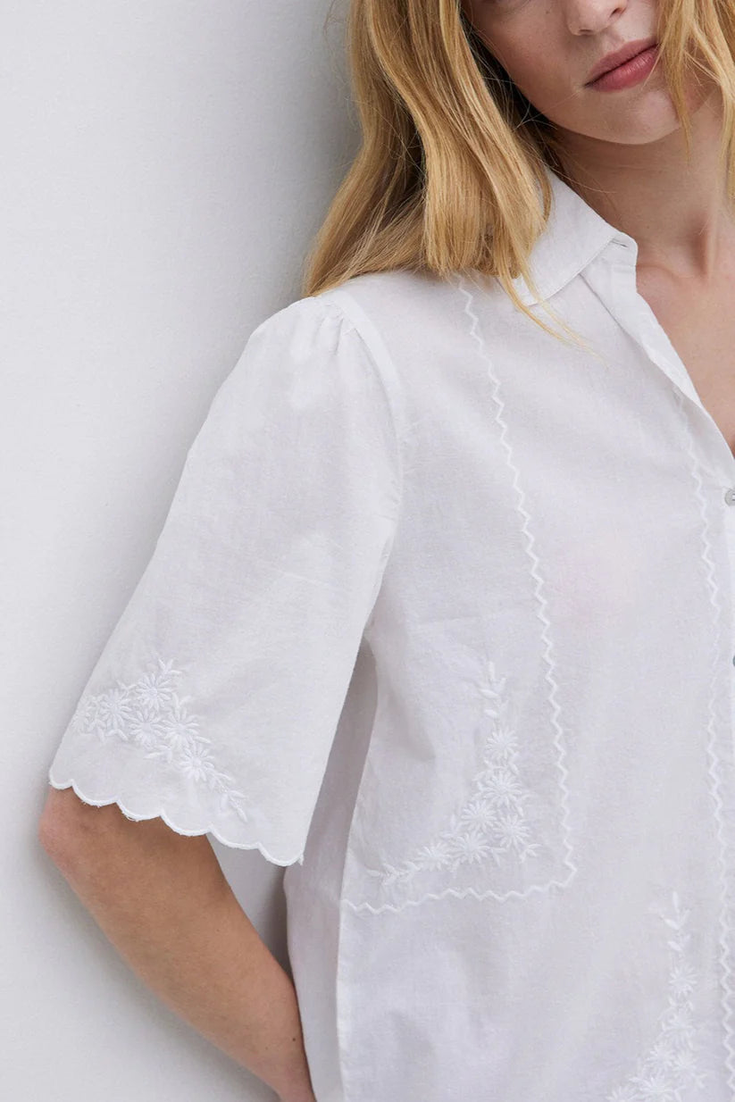 Yerse Embroidered Shirt - White