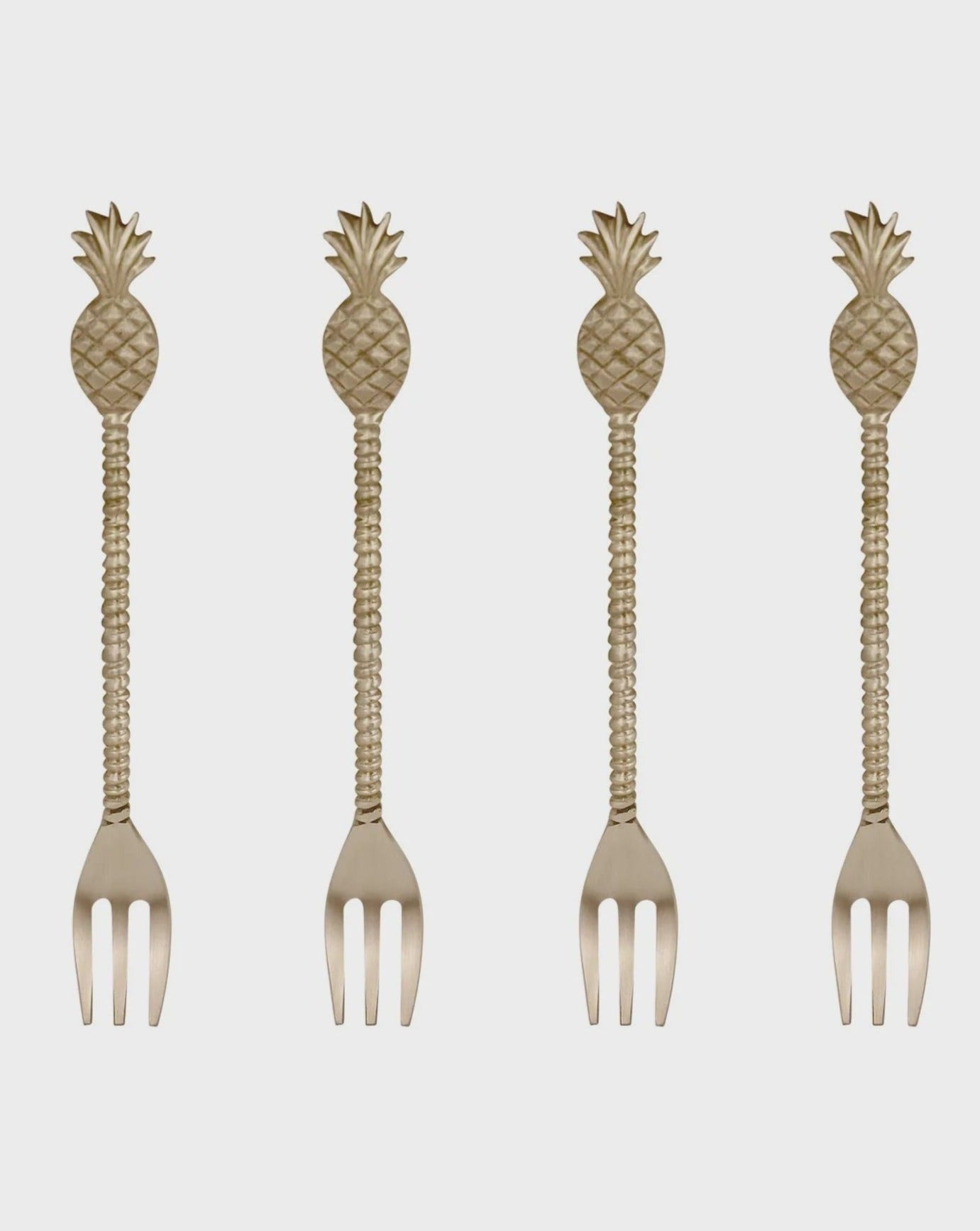 Madras Link Pineapple Brass Forks - Set of 4