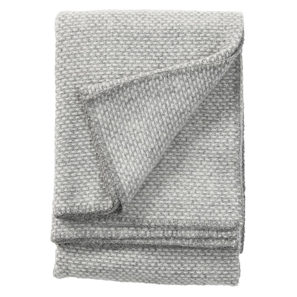 Klippan Domino Lambwool Blanket - Light Grey, throw