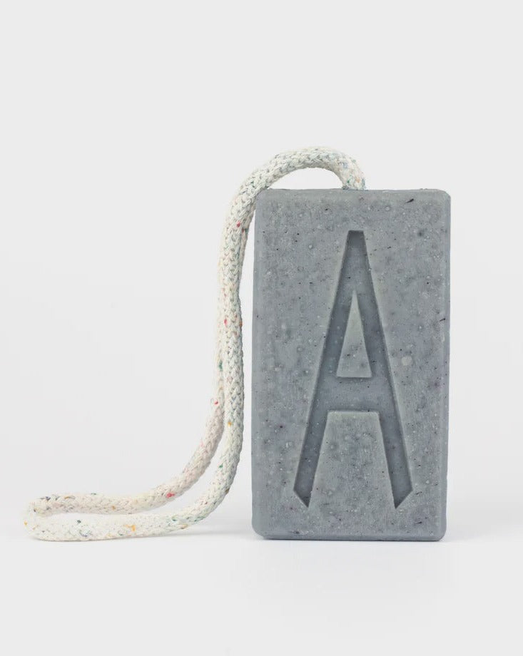 Aermeda Goats Milk Soap On A Rope - Indigo, Oatmeal & Kaolin Clay