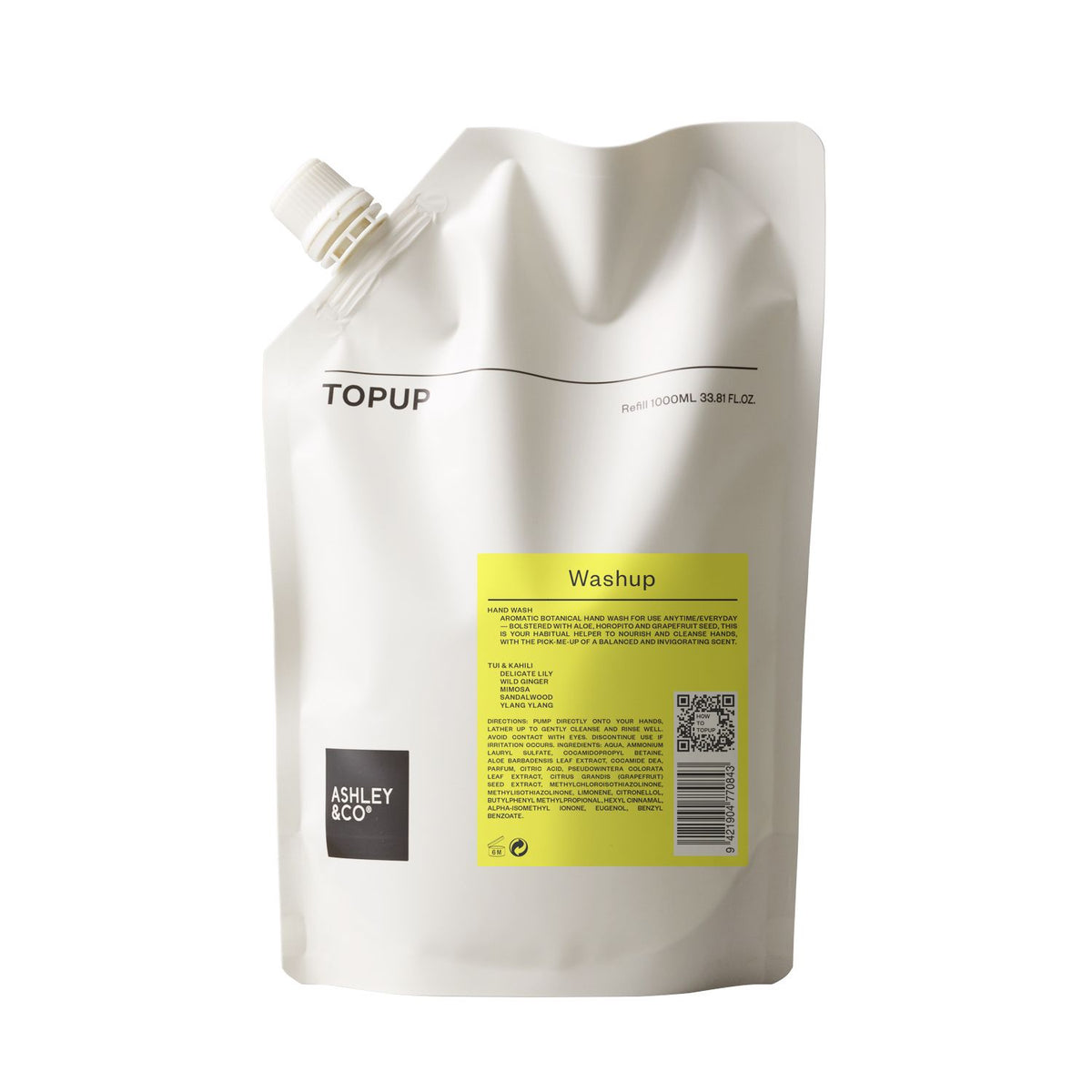 Ashley &amp; Co Topup Washup 1000ml