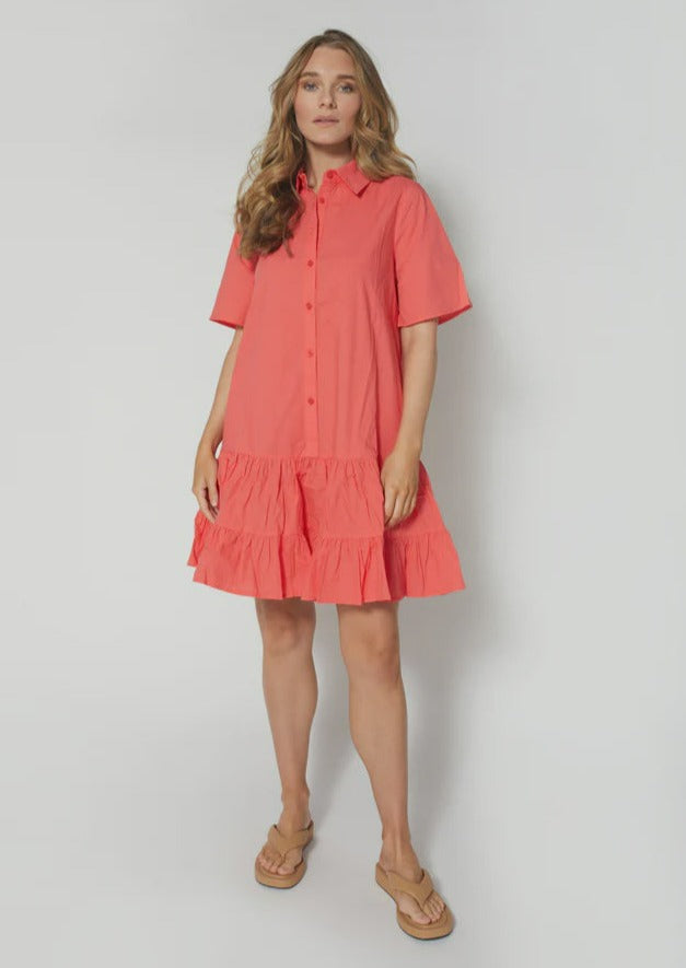 Dear Sutton Bonnie Dress - Hot Pepper, CORAL RED