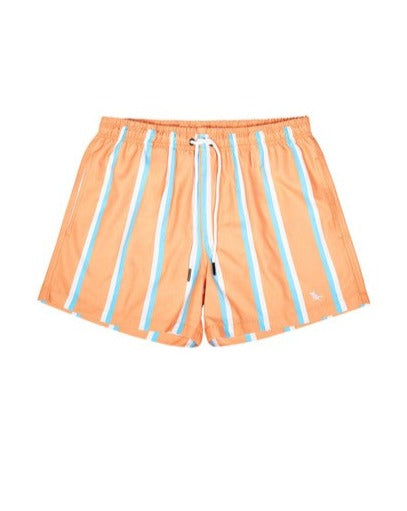 Dock & Bay Mens Pinstripe Shorts - Orange