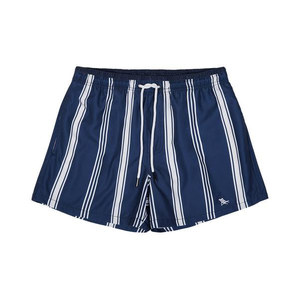 Dock & Bay Men's Swim Shorts - Navy Pinstripe