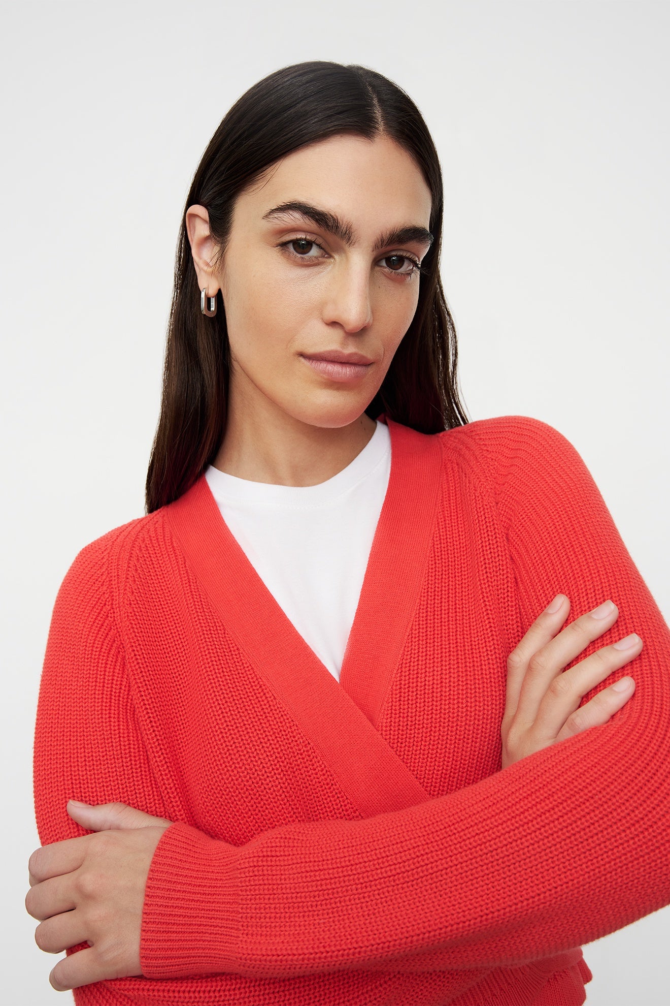 Kowtow Composure Cardigan - Neon Red