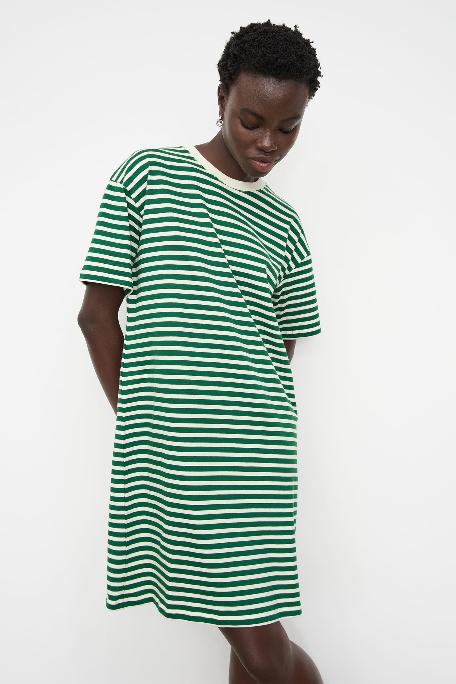 Kowtow Everyday Boxy Dress - Evergreen Stripe