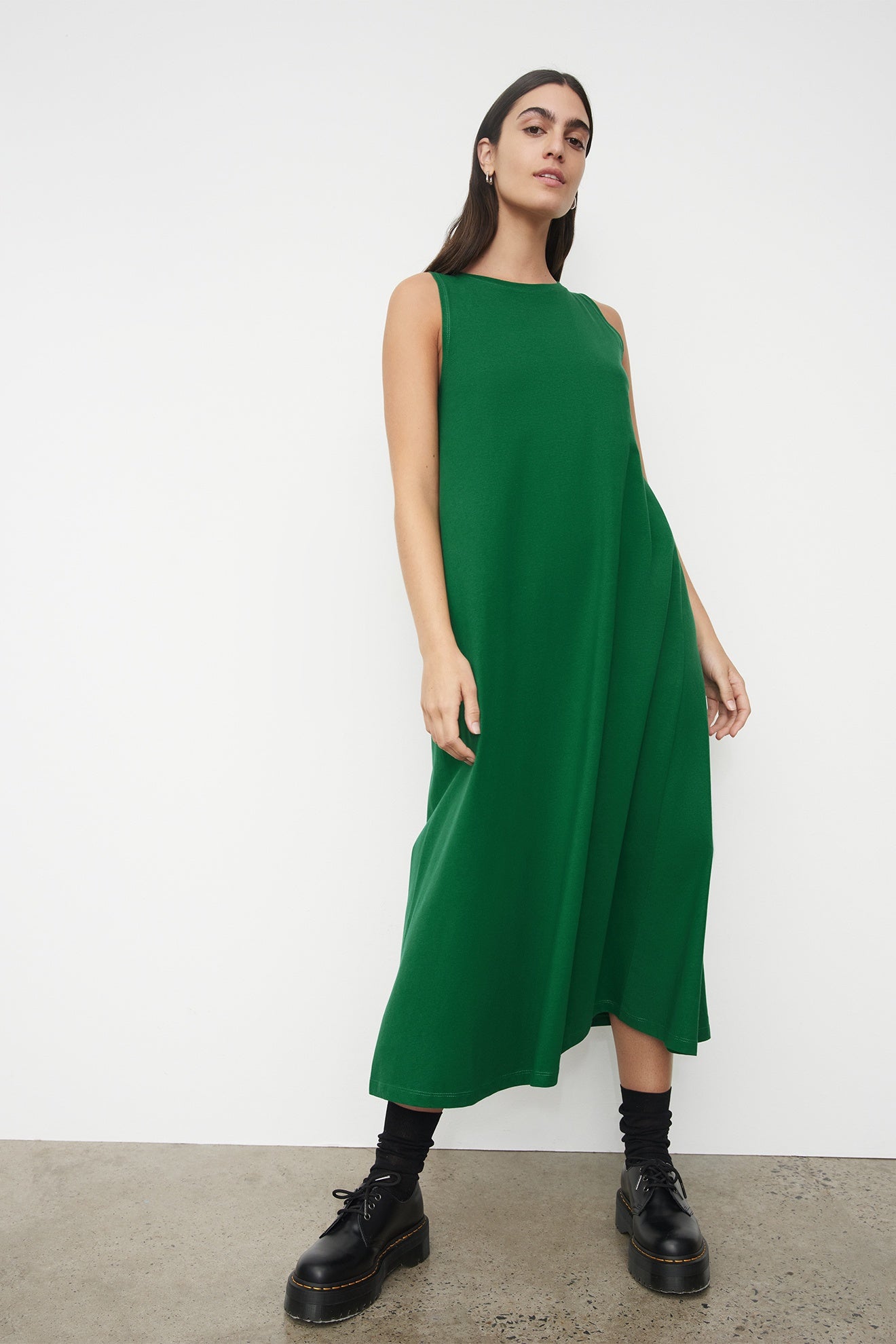Kowtow Tank Swing Dress - Evergreen