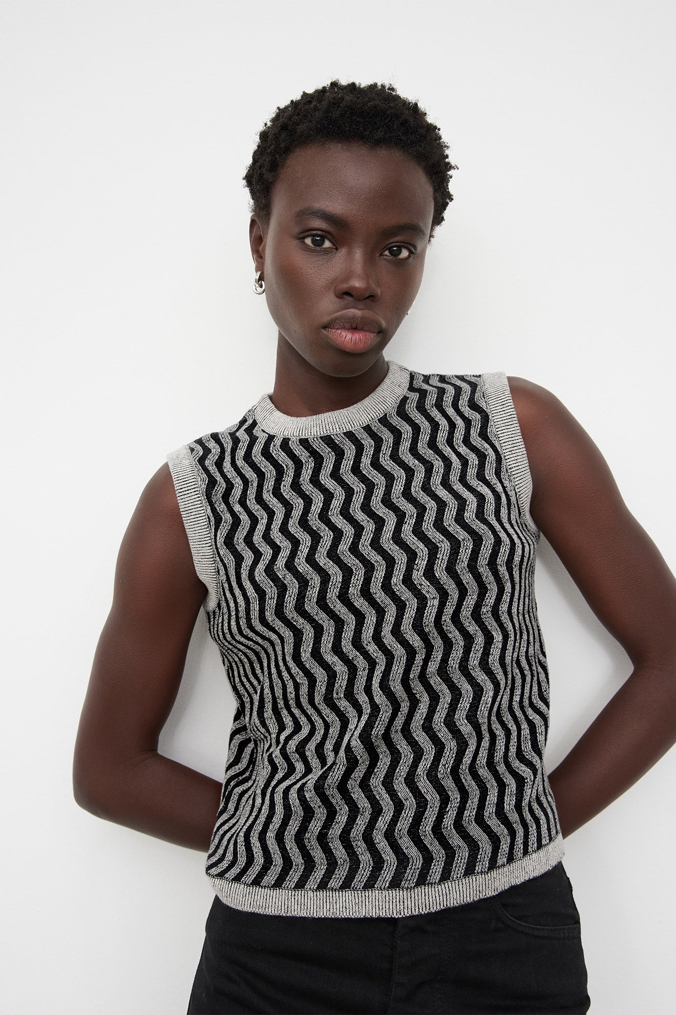 Kowtow Zig Zag Singlet - Shadow Marle