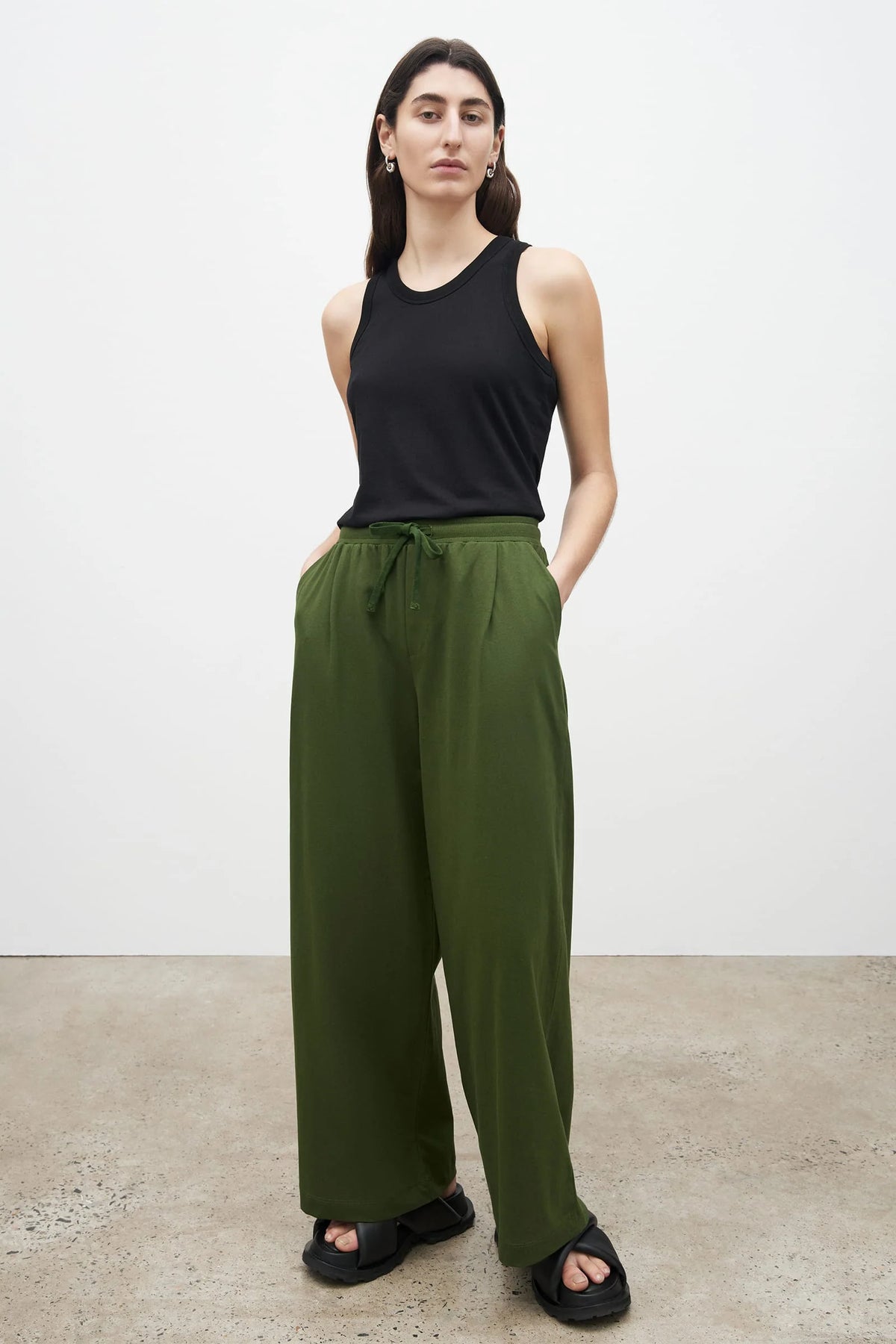 Kowtow Wide Leg Pant - Deep Green