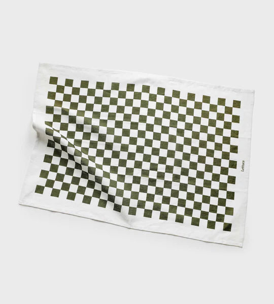 Lettuce Tea Towel - Micro Checkers