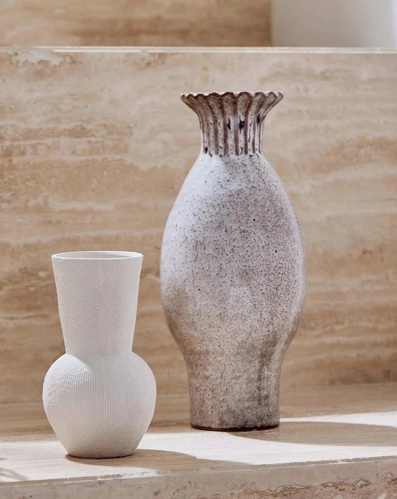 Madras Link Frill Tall Vase - Grey
