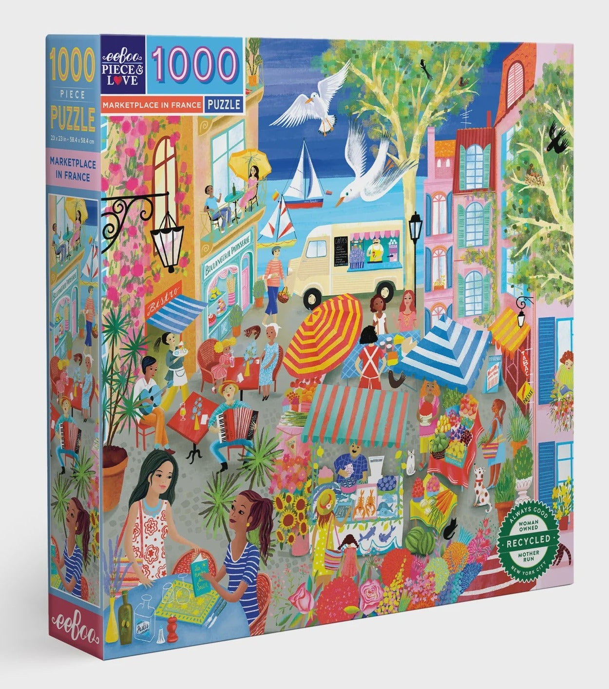 Eeboo Marketplace in France Puzzle - 1000pc