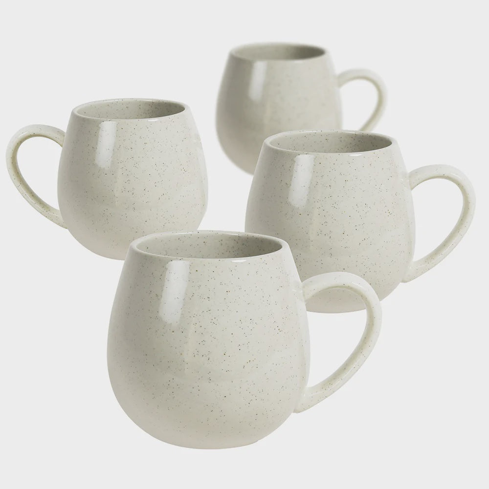 Robert Gordon Hug Me Mugs 4pc White Speckled Good Thing