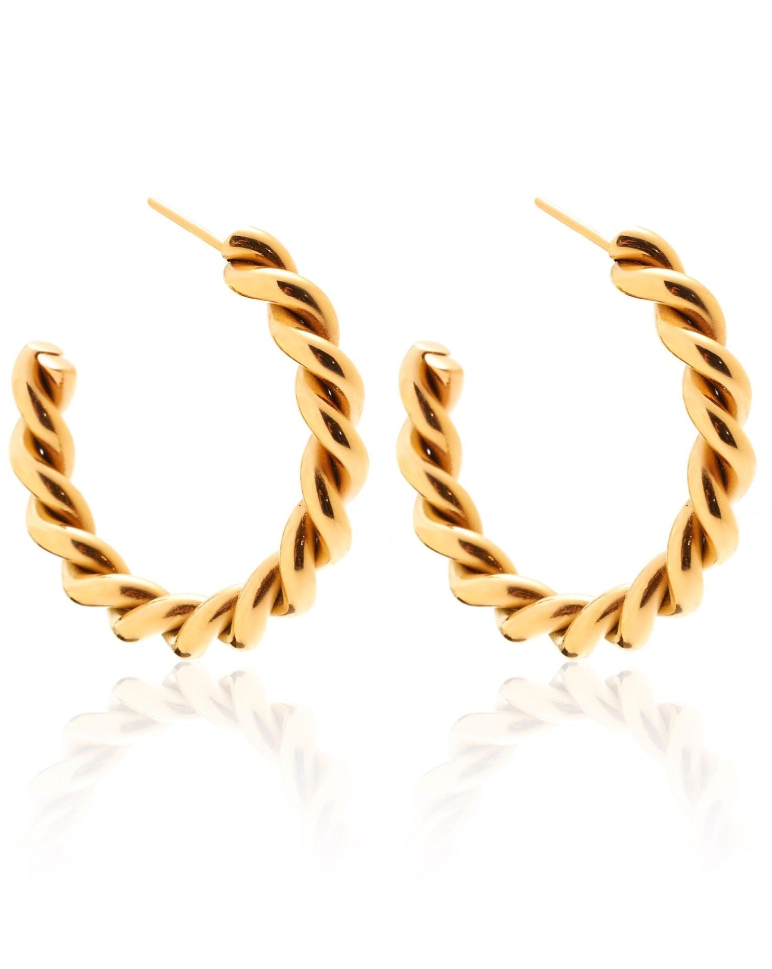 Silk & Steel Rosa Hoops - Gold