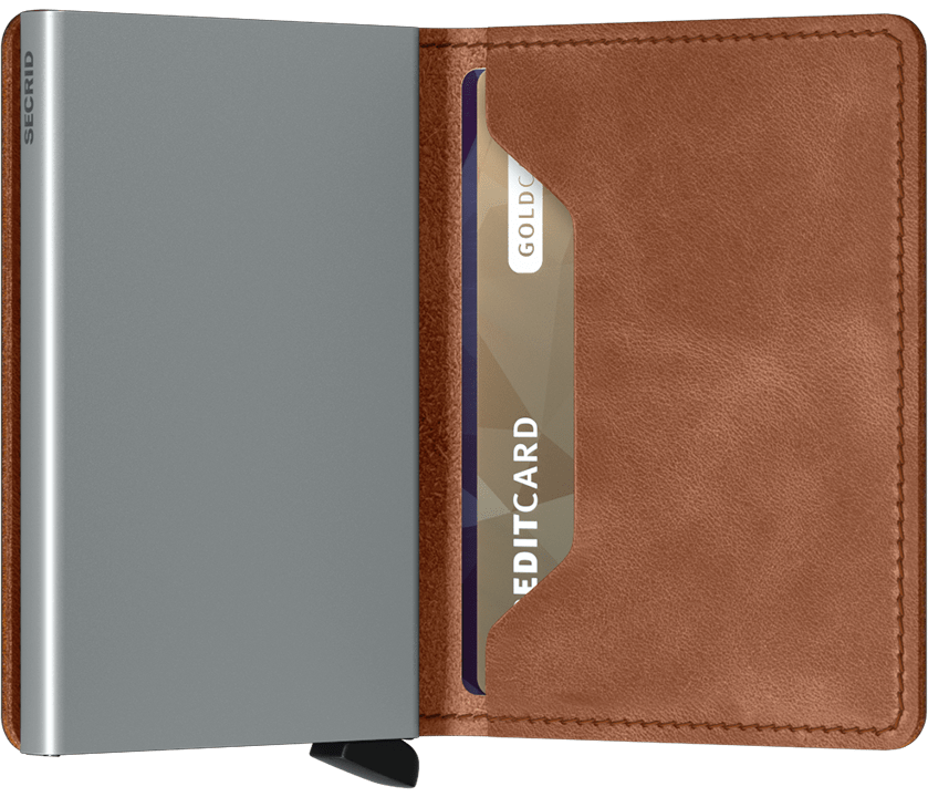 Secrid Slimwallet - Vintage Cognac Silver