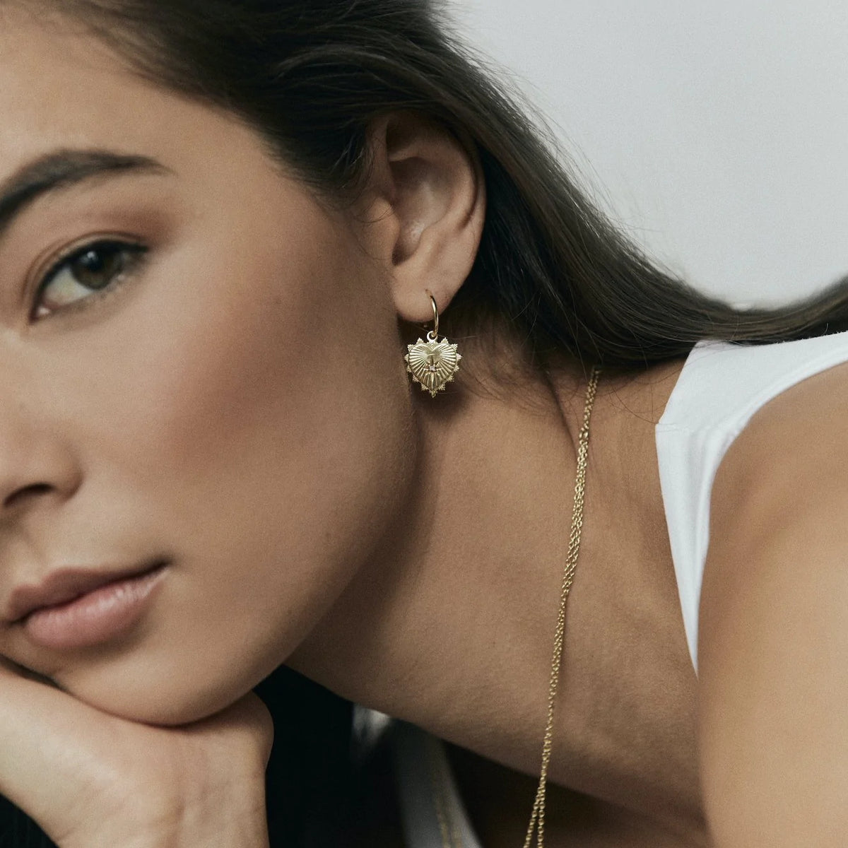 Silk & Steel Heart of Love Hoops - Gold