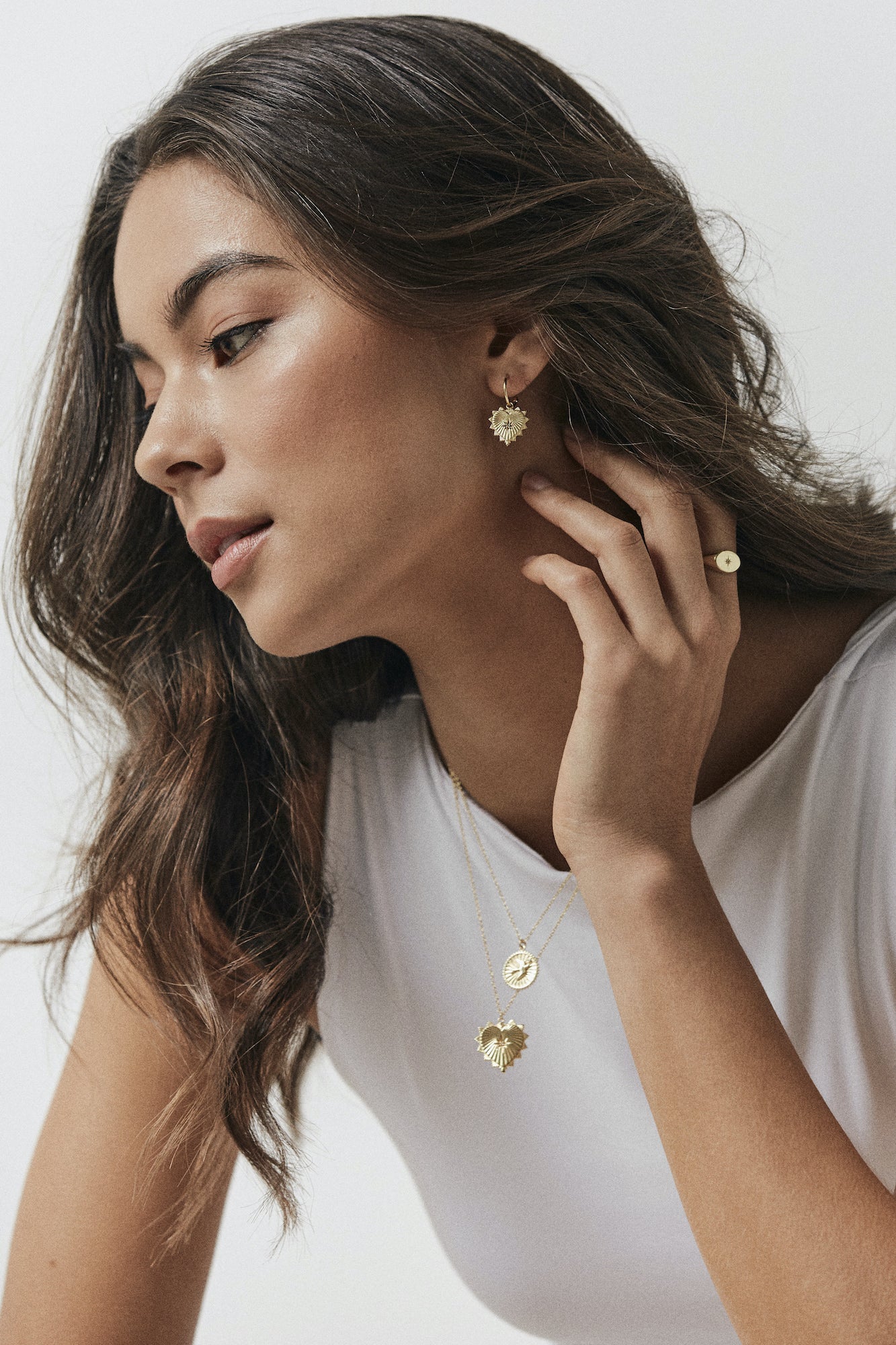 Silk & Steel Heart of Love Hoops - Gold