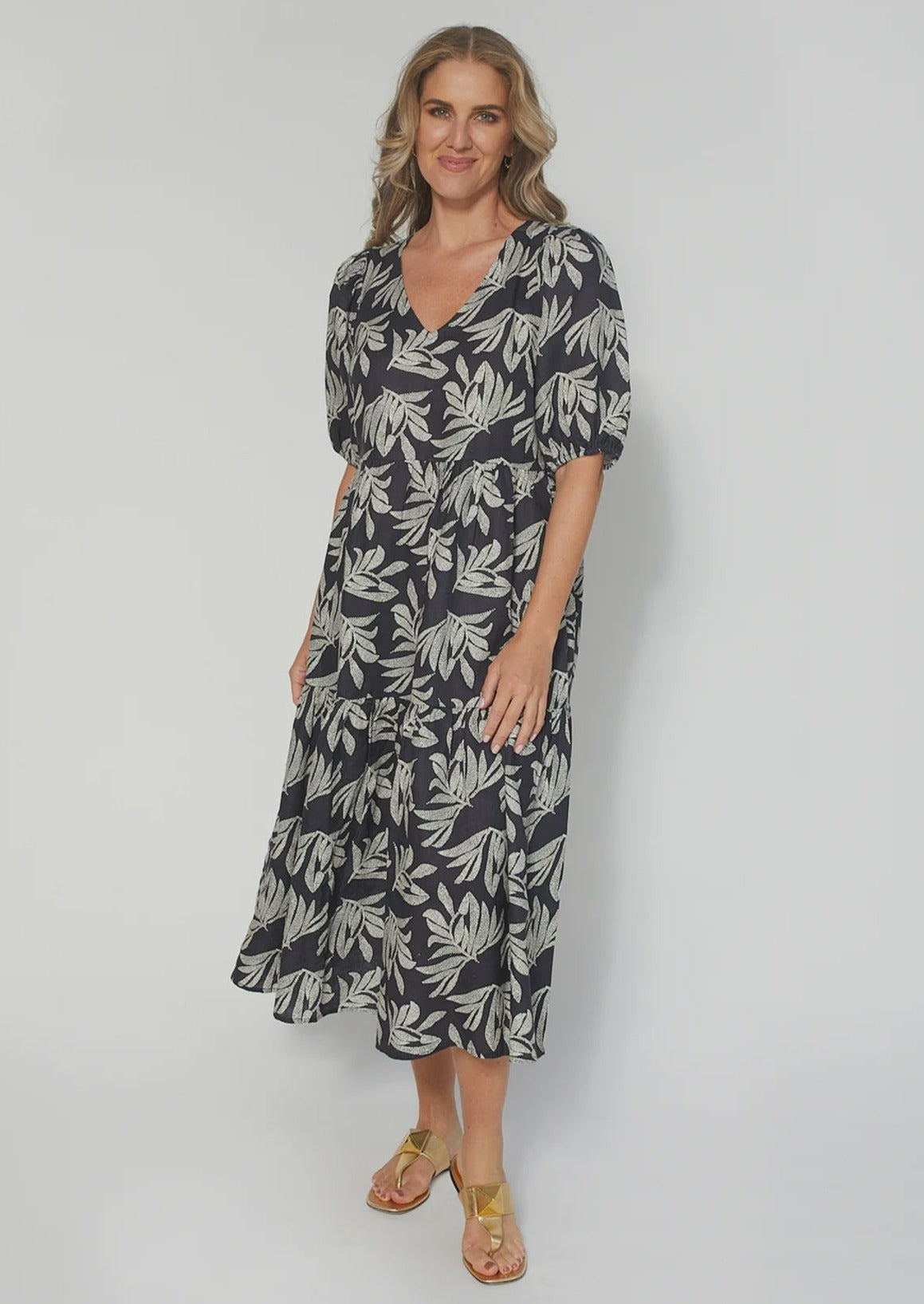 Stella & Gemma Miyuki Dress - Palm Black