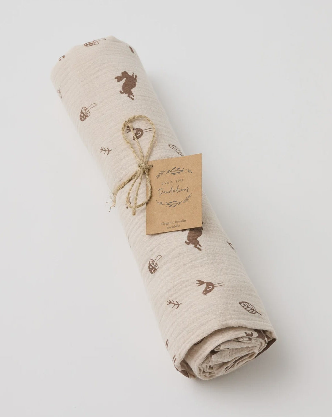 Over The Dandelions Organic Muslin Swaddle - woodlands