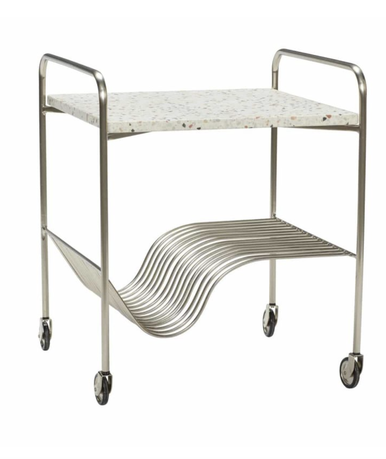 Hubsch Wave Trolley - Nickel / Terrazzo
