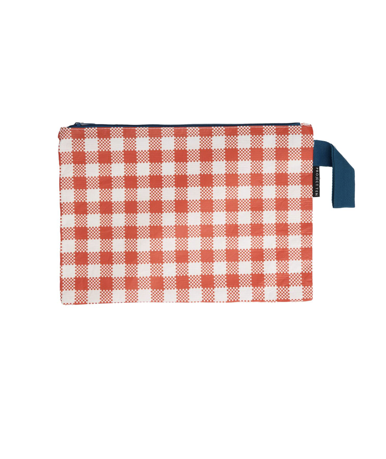 Project Ten Red Checks Mini Zip Pouch