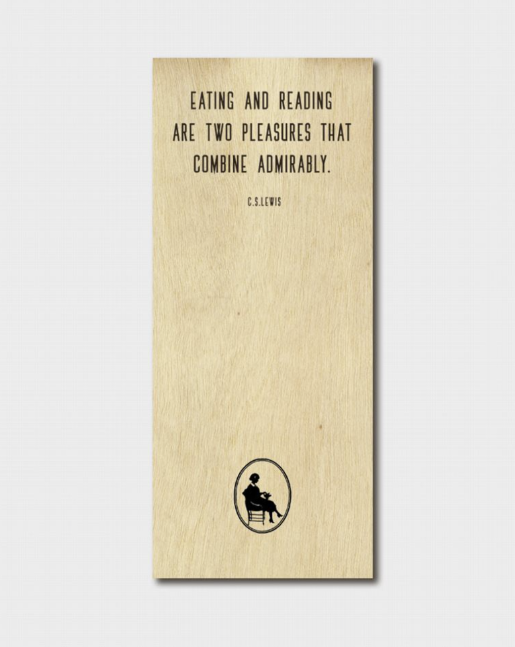 Eating And Reading - Timber Bookmark