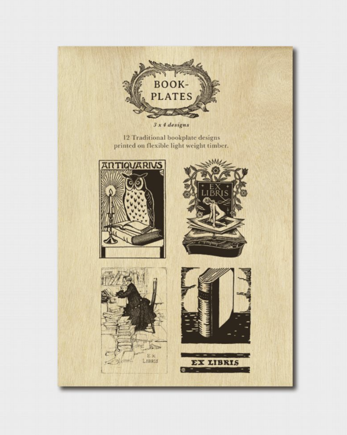 Timber Book Plates - Set of 12